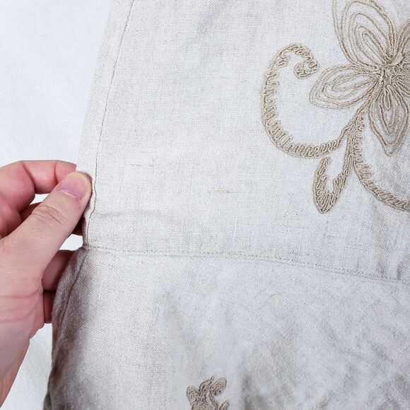 J Jill Linen Skirt Womens 16 Embroidered Romantic Boho Cottagecore Shabby Chic - Picture 7 of 12